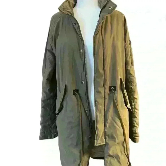 Dandy Boy Fleece lined Army Green Utility Coat Size Large - Picture 1 of 5